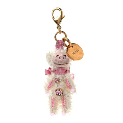 Prada Crystal Trick Monkey Keychain Charm White 1 of 3