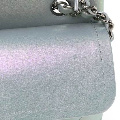 Chanel Iridescent Calfskin Quilted Medium Double Flap Light Blue 12 of 12