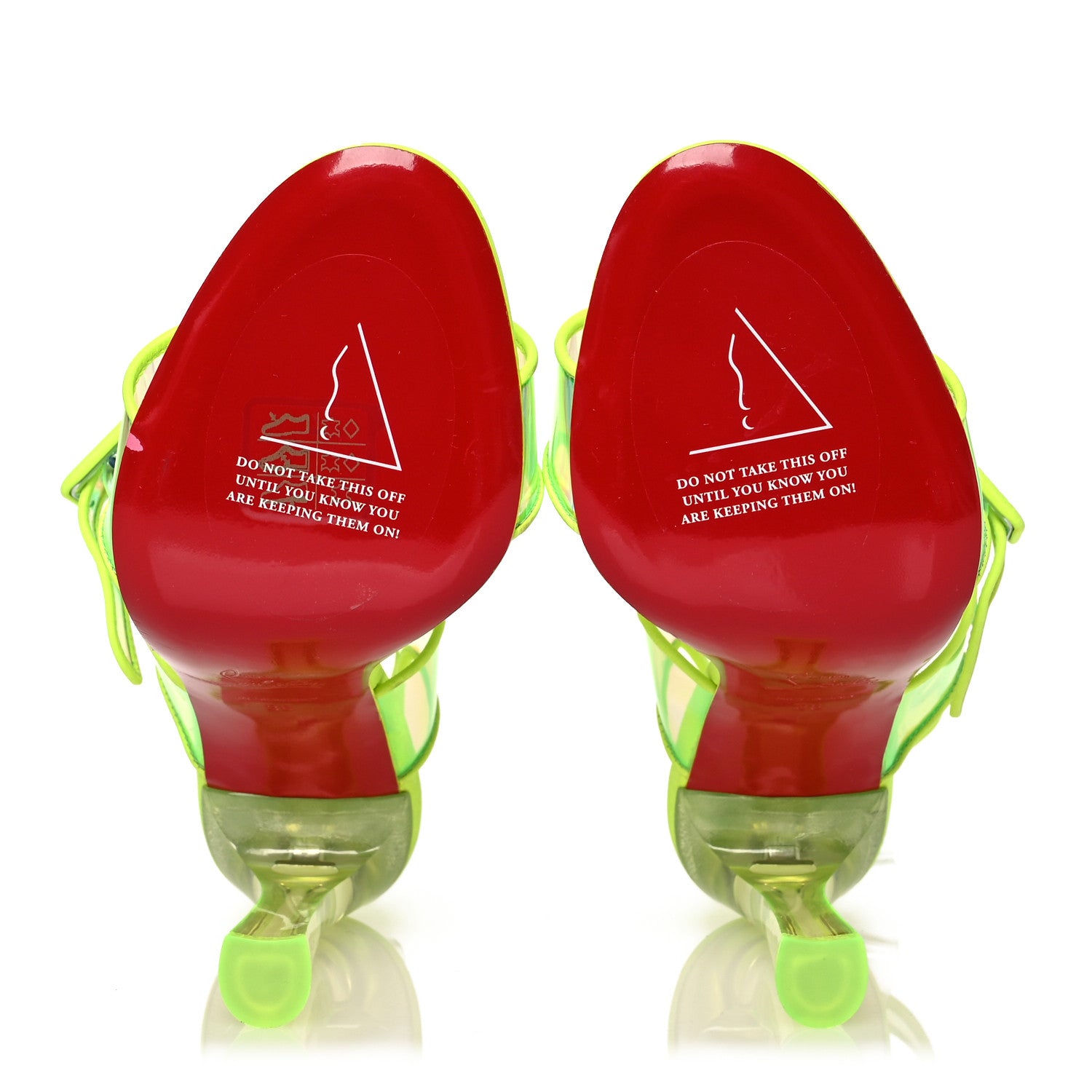 Christian Louboutin PVC Duniss 100 Sandals 38 Fluo Yellow 6 of 14