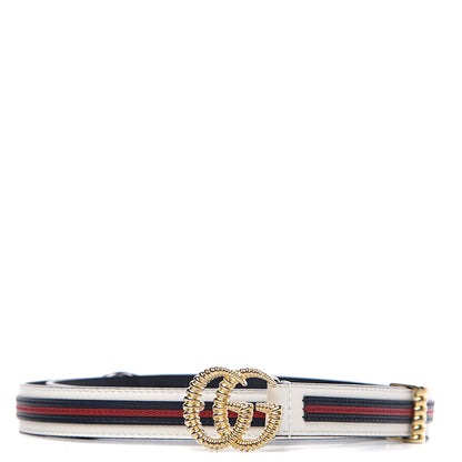 Gucci Calfskin Torchon Double G 20mm Belt 90 36 Off White Blue Red 1 of 4