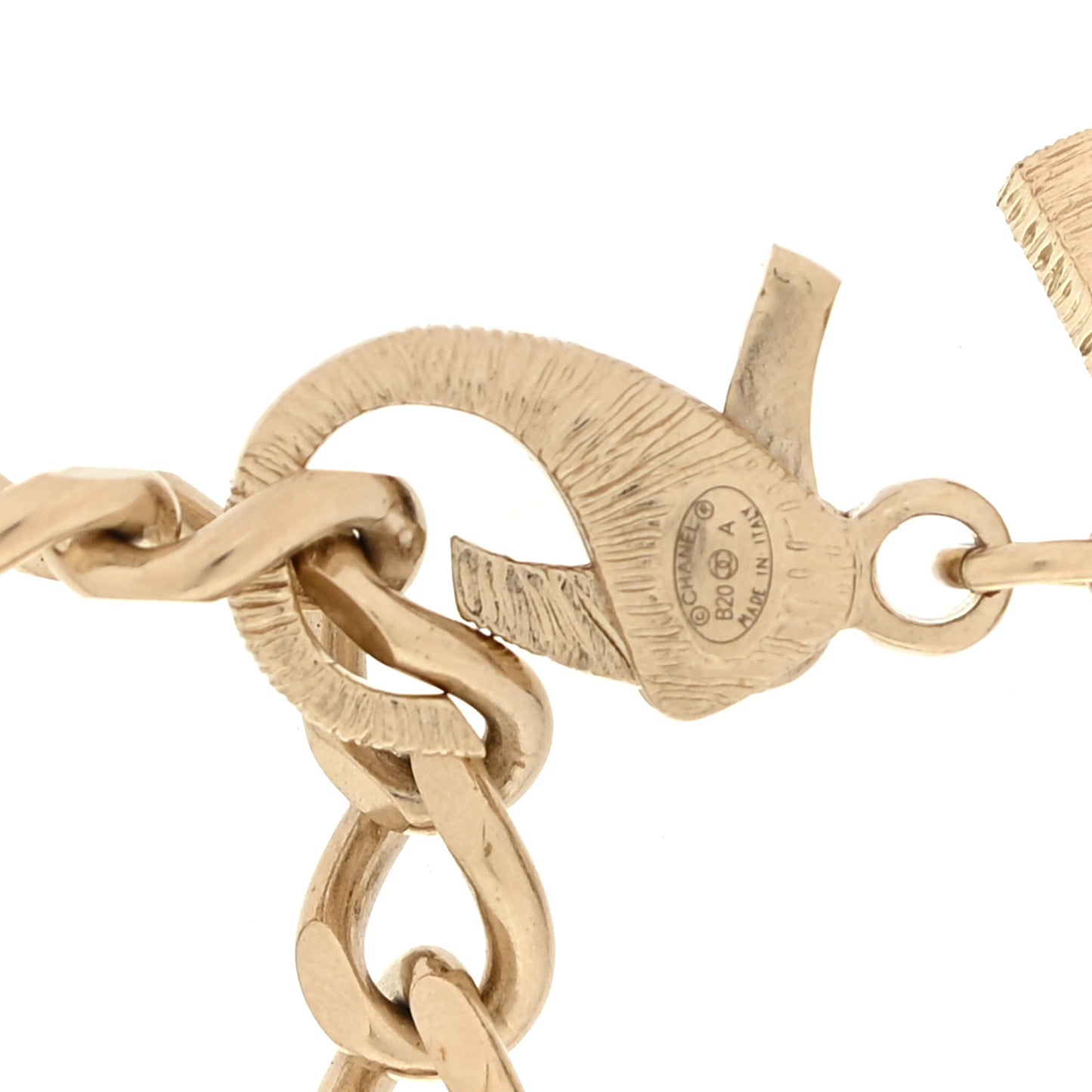 Lambskin Pearl Logo Chain Necklace Black Gold