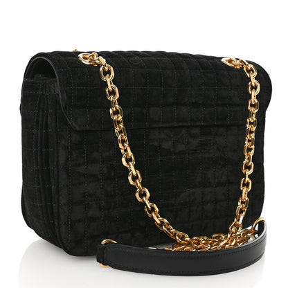 Celine Suede Quilted Medium C Bag Black 3 of 9