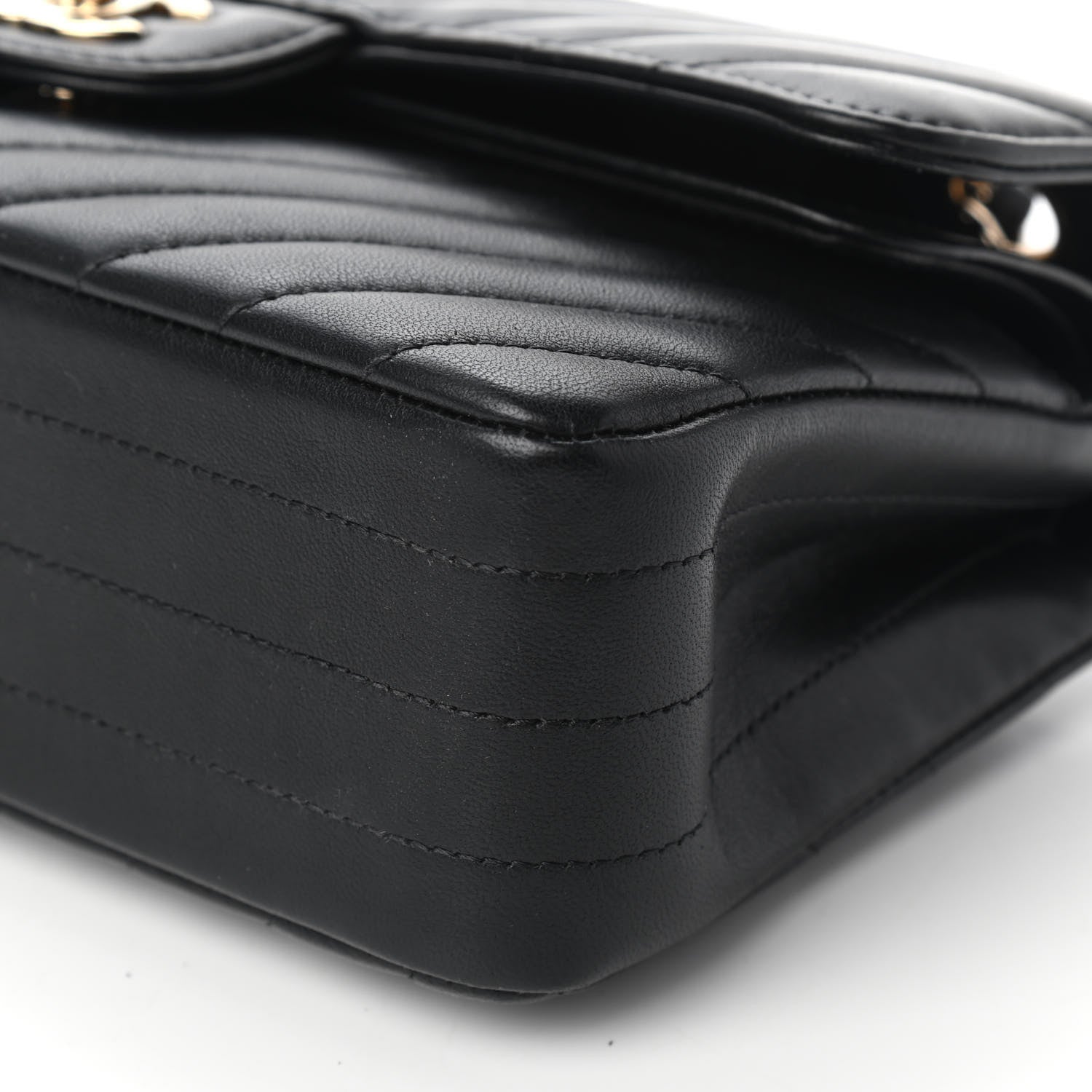 Chanel Lambskin Chevron Quilted Small Double Flap Black 17 of 17