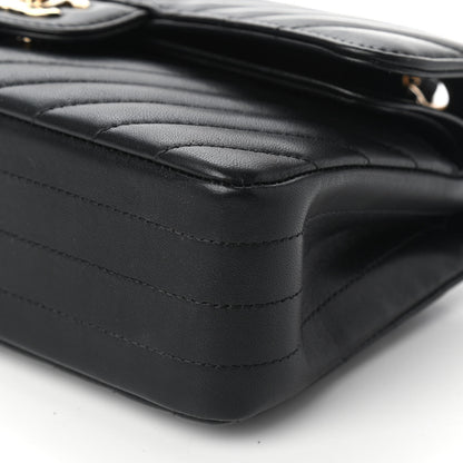 Chanel Lambskin Chevron Quilted Small Double Flap Black 17 of 17