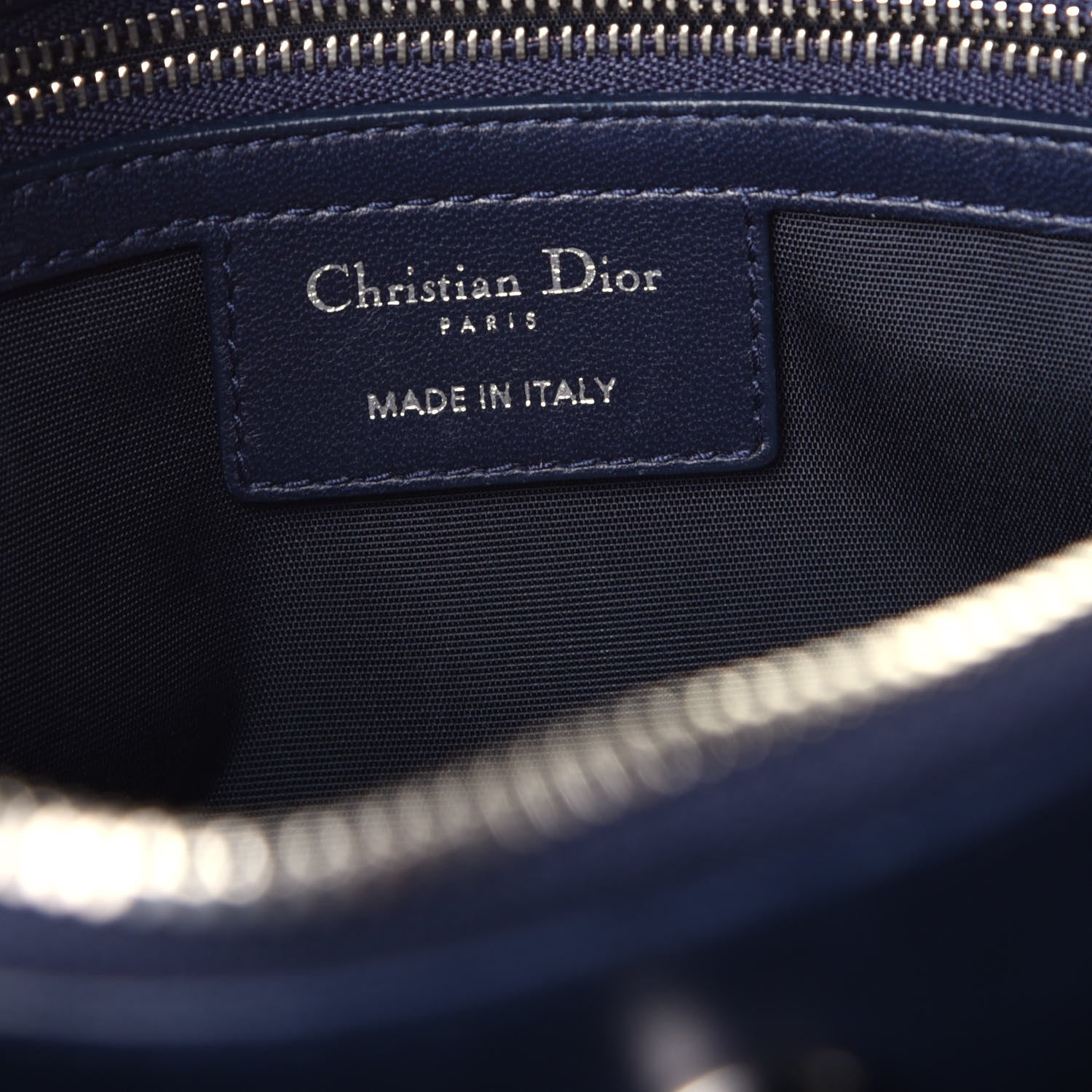 Christian Dior Lambskin Cannage Large Dior Soft Shopping Tote Navy 6 of 10