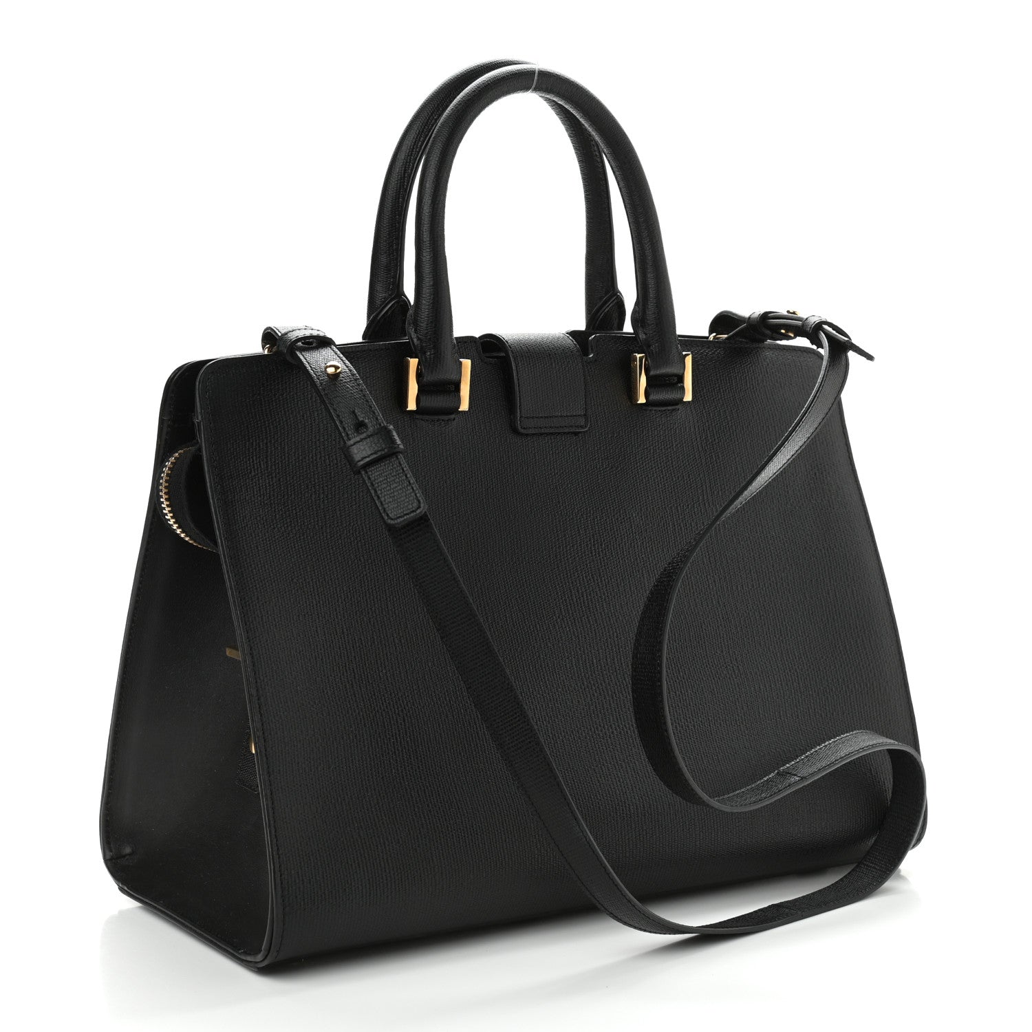 Saint Laurent Textured Calfskin Small Classic Y Cabas Black 3 of 11