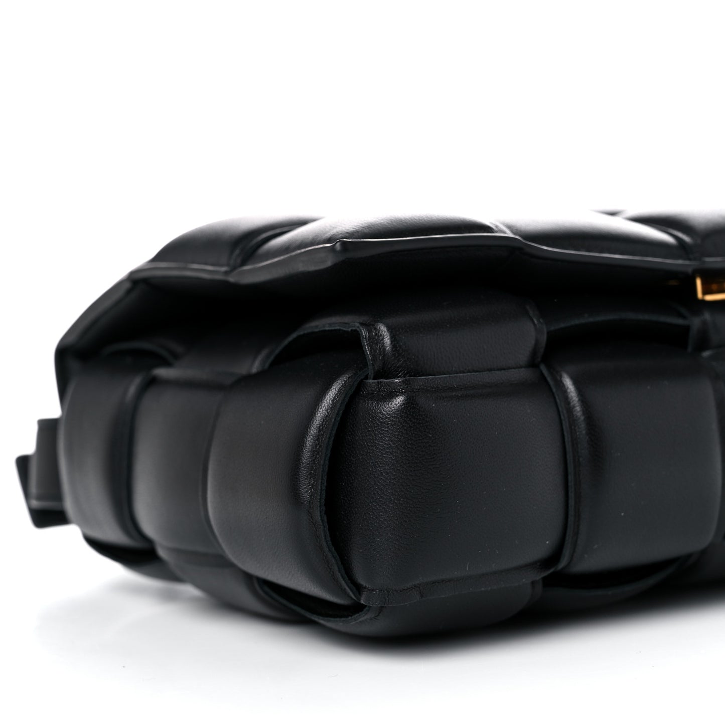 Nappa Maxi Intreccio Padded Cassette Crossbody Bag Black