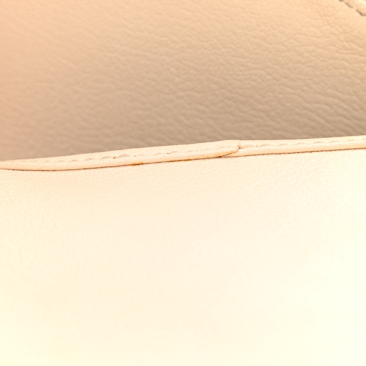 Grained Calfskin Saddle Bag Beige