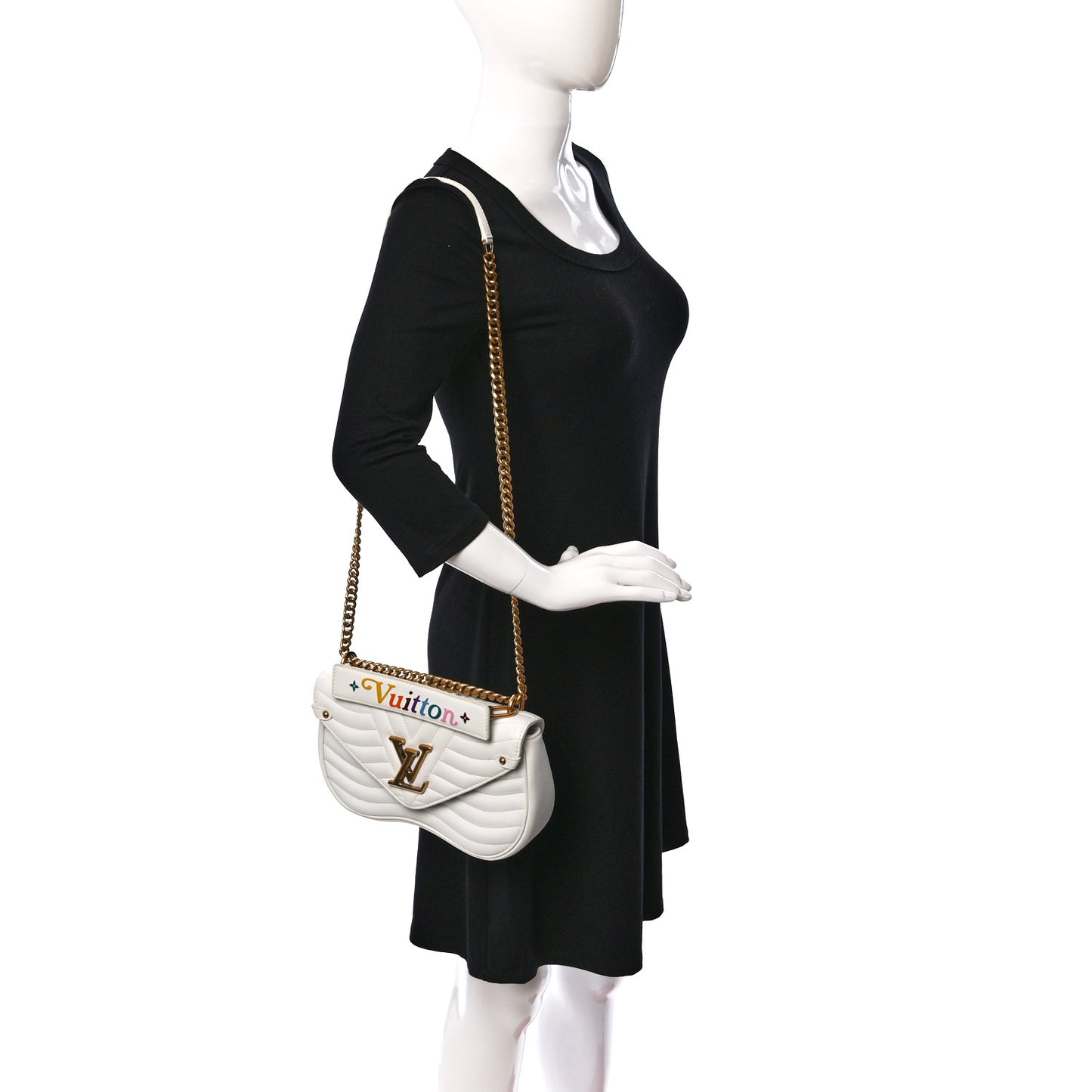 Calfskin New Wave Chain PM White
