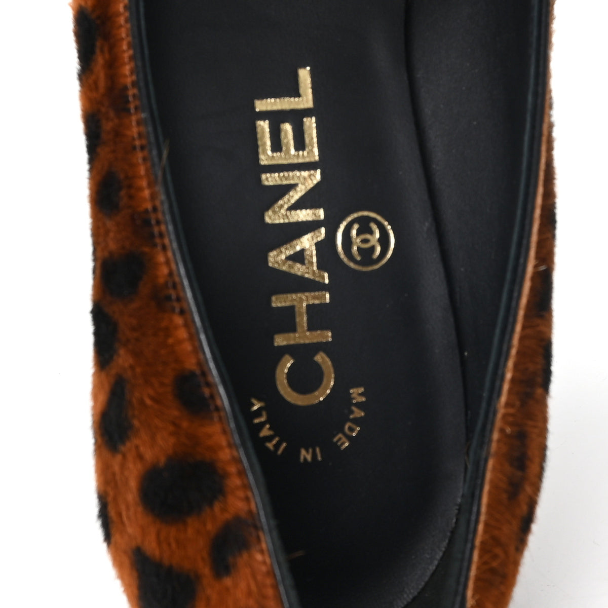 Chanel Pony Hair Lambskin Pumps 37.5 Brown Black 8 of 10