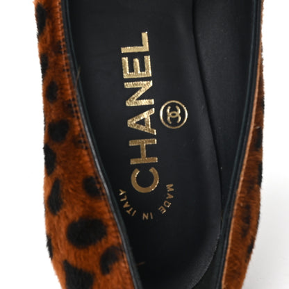 Chanel Pony Hair Lambskin Pumps 37.5 Brown Black 8 of 10