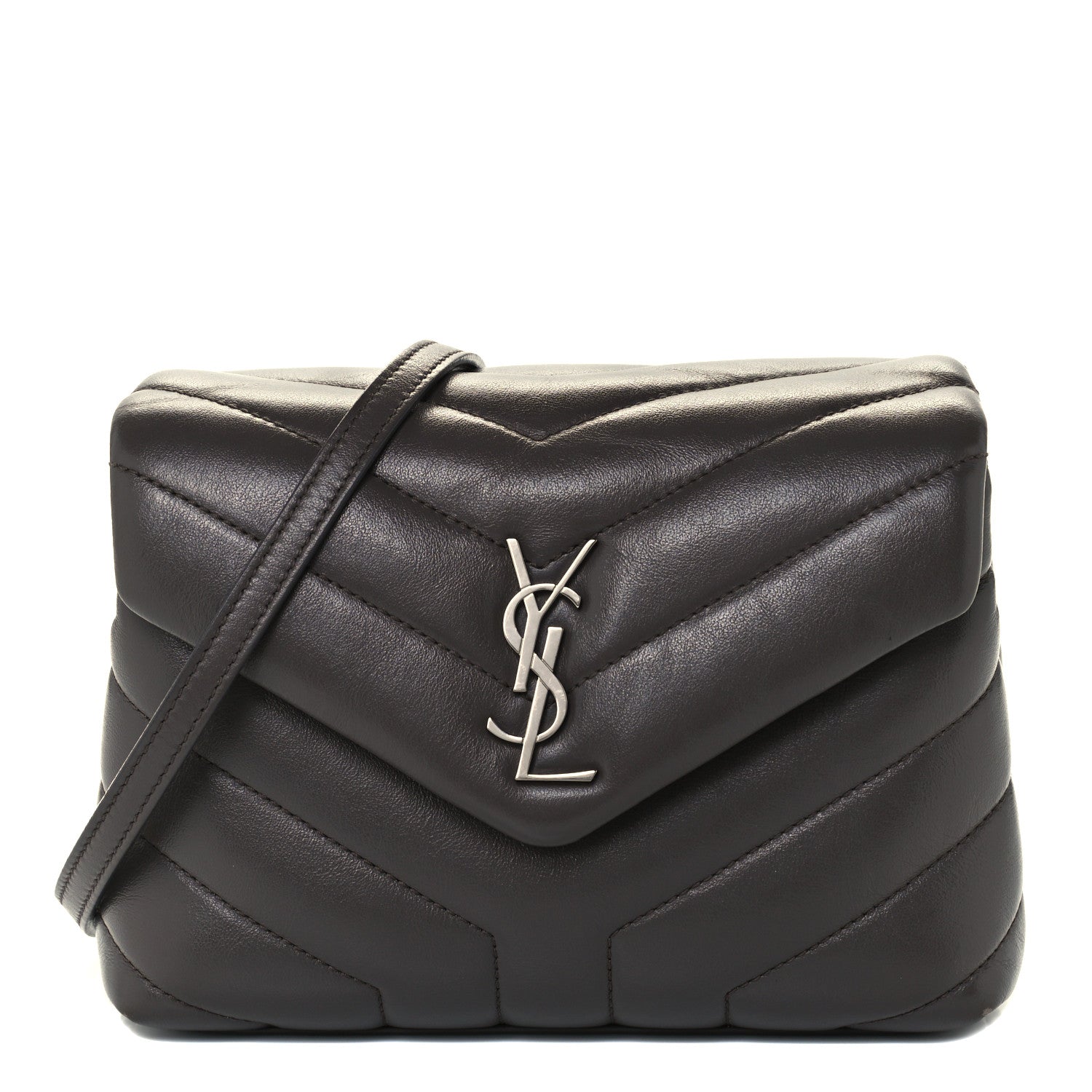Saint Laurent Calfskin Y Quilted Monogram Toy Loulou Crossbody Bag Faggio 1 of 10