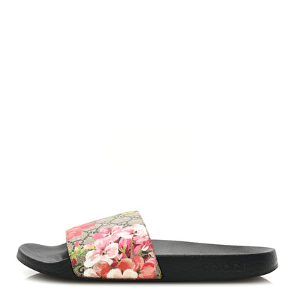 Gucci GG Supreme Monogram Blooms Slide Sandals 41 Beige Multicolor 1 of 8
