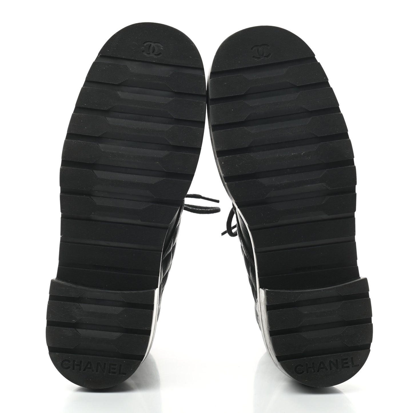 Shiny Goatskin Calfskin Quilted Lace Up Combat Boots 40 Black