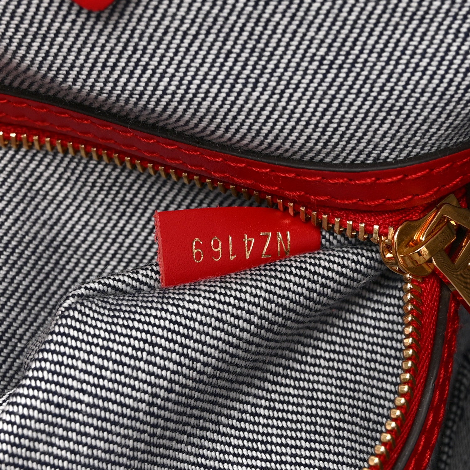 Louis Vuitton Denim Damier Monogram Onthego Blue Rouge 7 of 10
