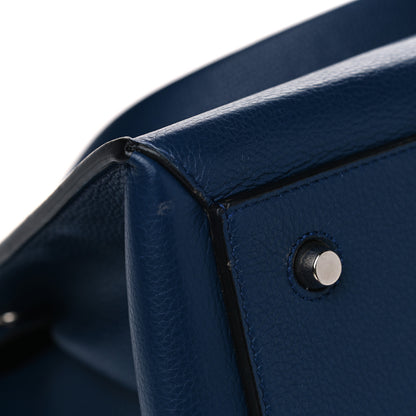 Celine Drummed Calfskin Medium Edge Shoulder Bag Ocean Blue 13 of 18