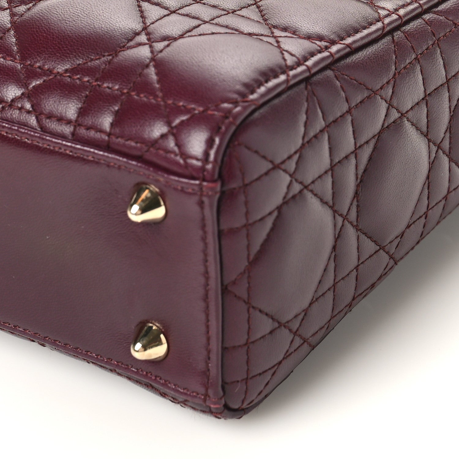 Christian Dior Lambskin Cannage Small Lucky Badges My Lady Dior Plum 8 of 10