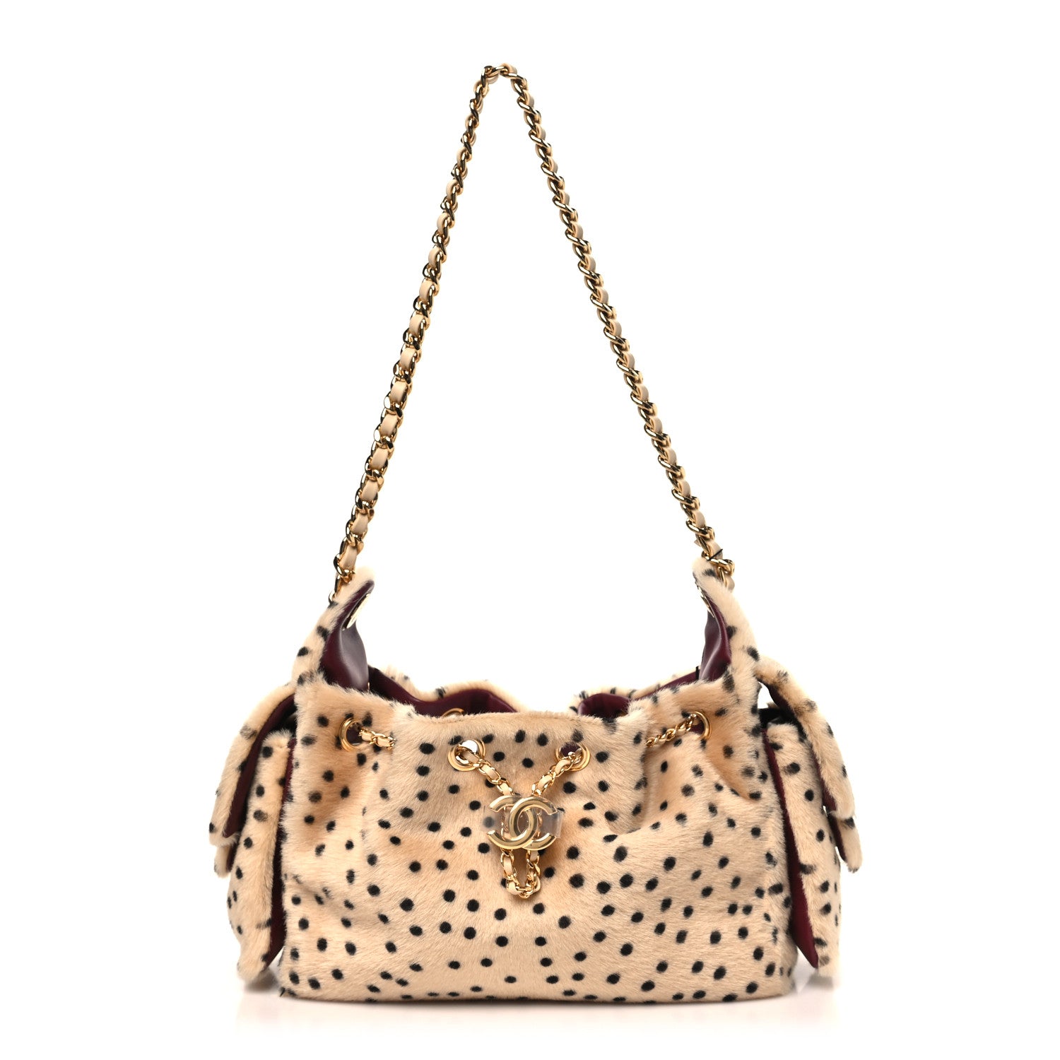 Chanel Pony Hair Mini Chanel 25 Handbag Beige Black 1 of 10