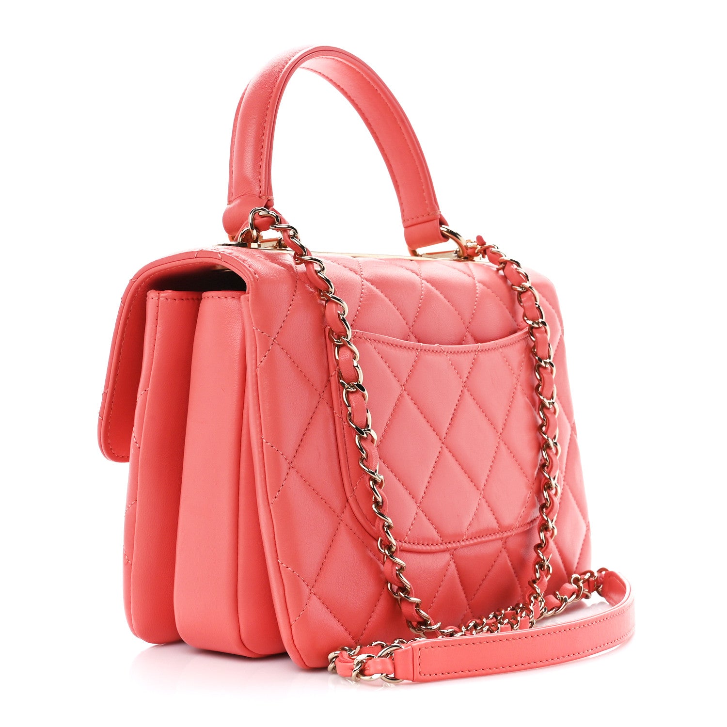 Chanel Lambskin Quilted Small Trendy CC Flap Dual Handle Bag Pink 3 of 14