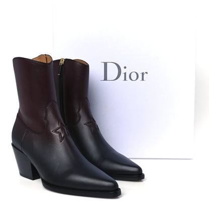 Christian Dior Shaded Calfskin Ombre L.A. Ankle Boots 37 Black Rouge 10 of 10