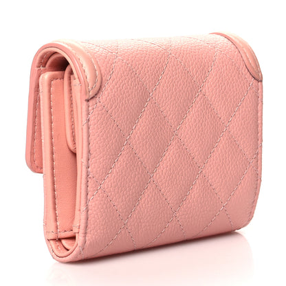 Chanel Caviar Quilted Medium Filigree Flap Wallet Pink 3 of 9