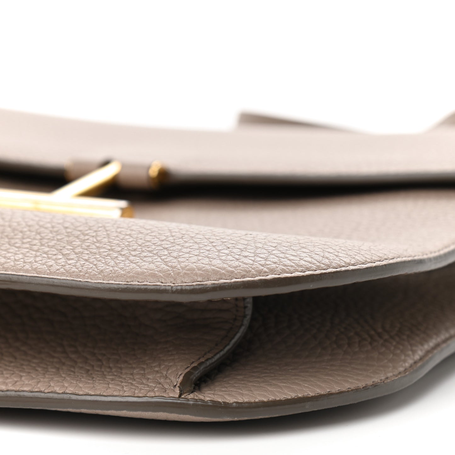 Grained Calfskin Large T Clasp Tara Crossbody Bag Silk Taupe