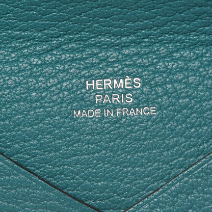 Hermes Chevre Mysore Calvi Card Case Bleu Paon 6 of 7