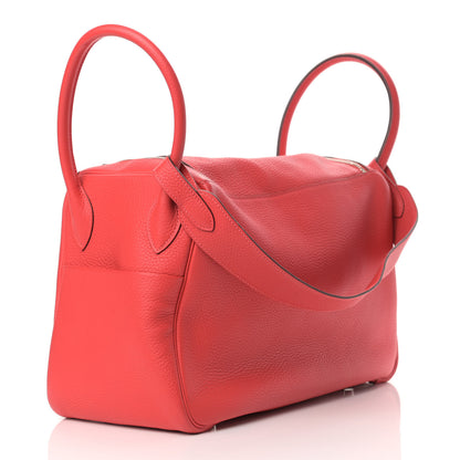Hermes Taurillon Clemence Lindy 34 Rouge Pivoine 3 of 13