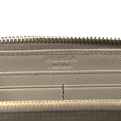 Prada Saffiano Triangle Half Zip Wallet Pomice 6 of 10