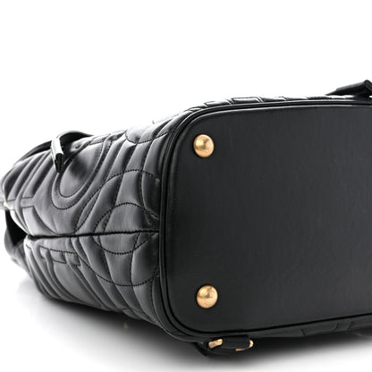 Salvatore Ferragamo Calfskin Quilted Gancini Backpack Black 9 of 10