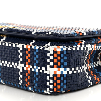 Burberry Woven Calfskin Mini Latticed Lola Bag Blue Multicolor 10 of 10