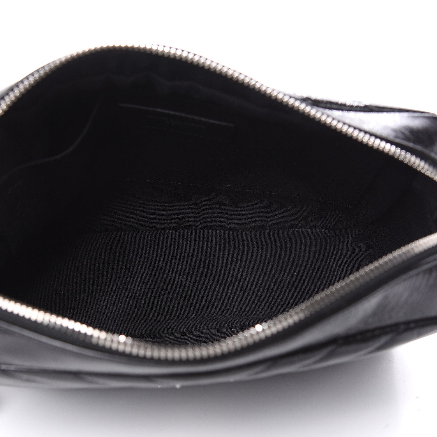 Saint Laurent Cracked Shiny Calfskin Matelasse Monogram Lou Camera Bag Black 5 of 9
