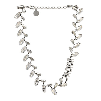 Christian Dior Metal Crystal J'Adior Laurier Choker Necklace Silver 3 of 6