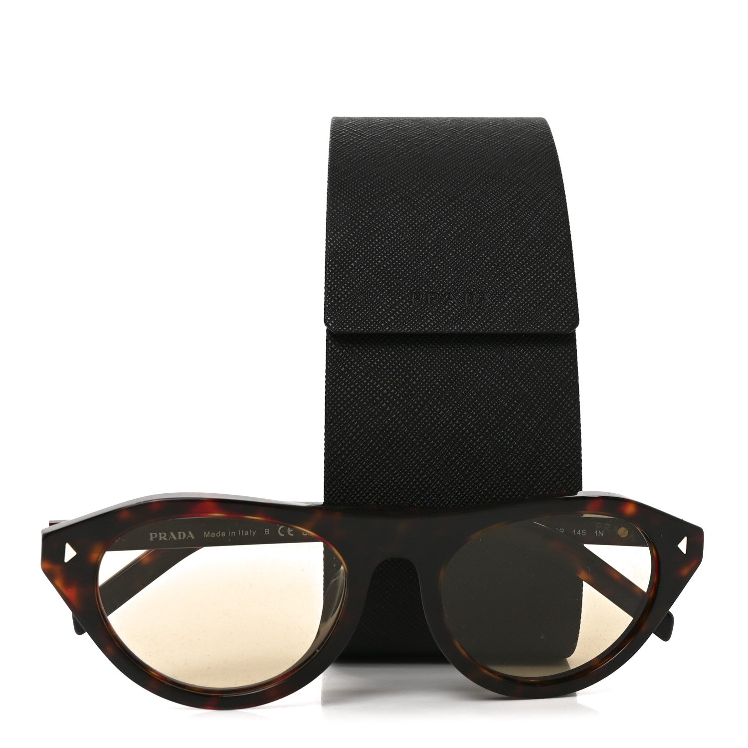 Prada Acetate Iconic Metal Plaque Sunglasses SPR B15-F Chamomile 7 of 7