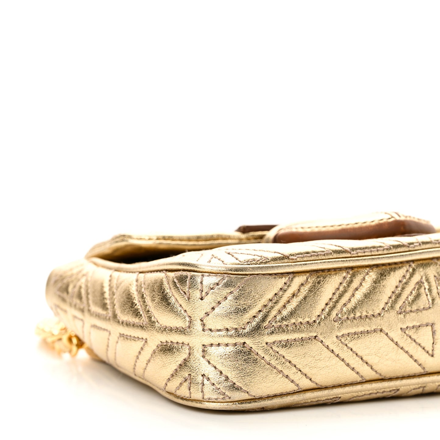 Metallic Nappa Mosaico Pattina Crossbody Platino