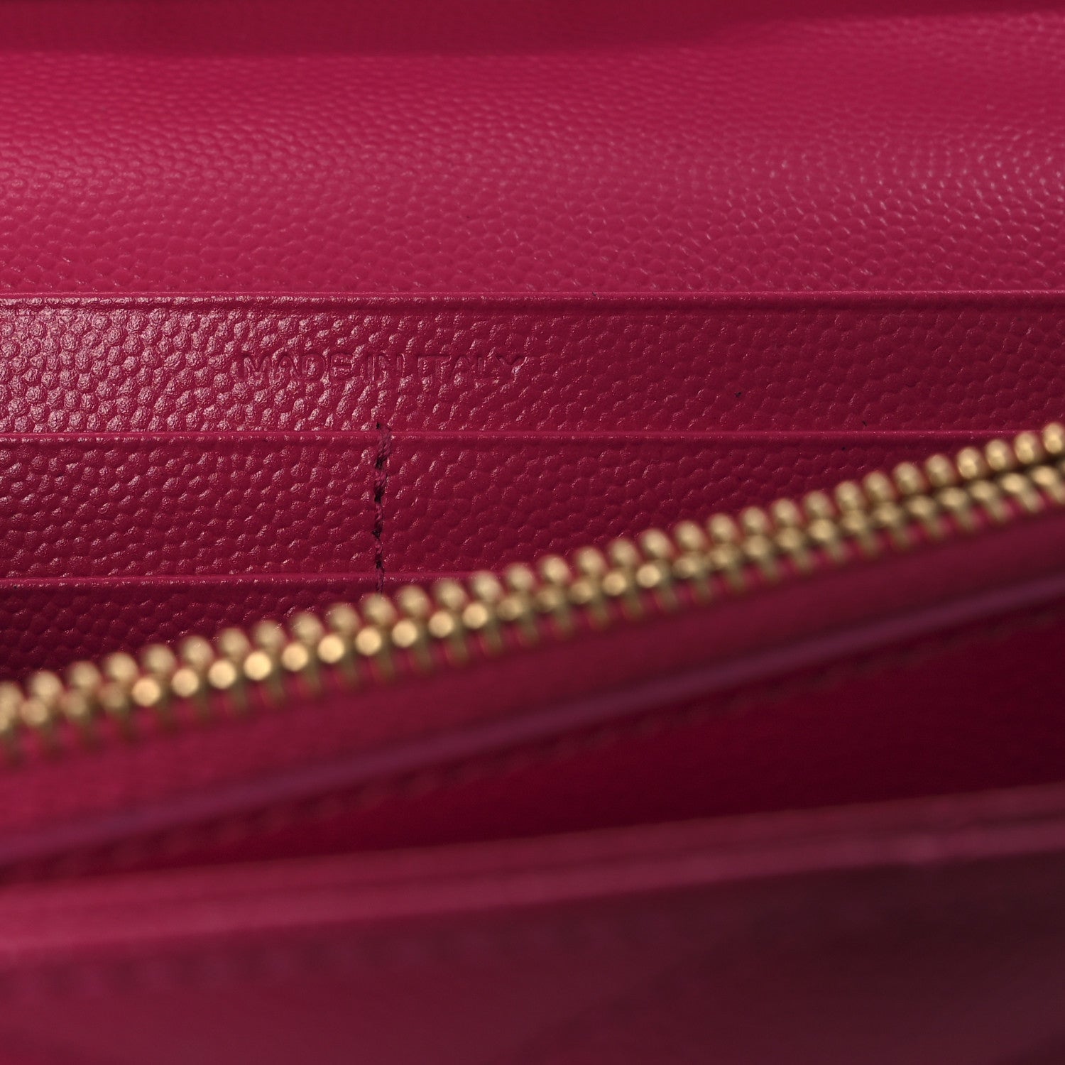 Saint Laurent Grain De Poudre Matelasse Chevron Monogram Chain Wallet Lipstick Fuchsia 7 of 11