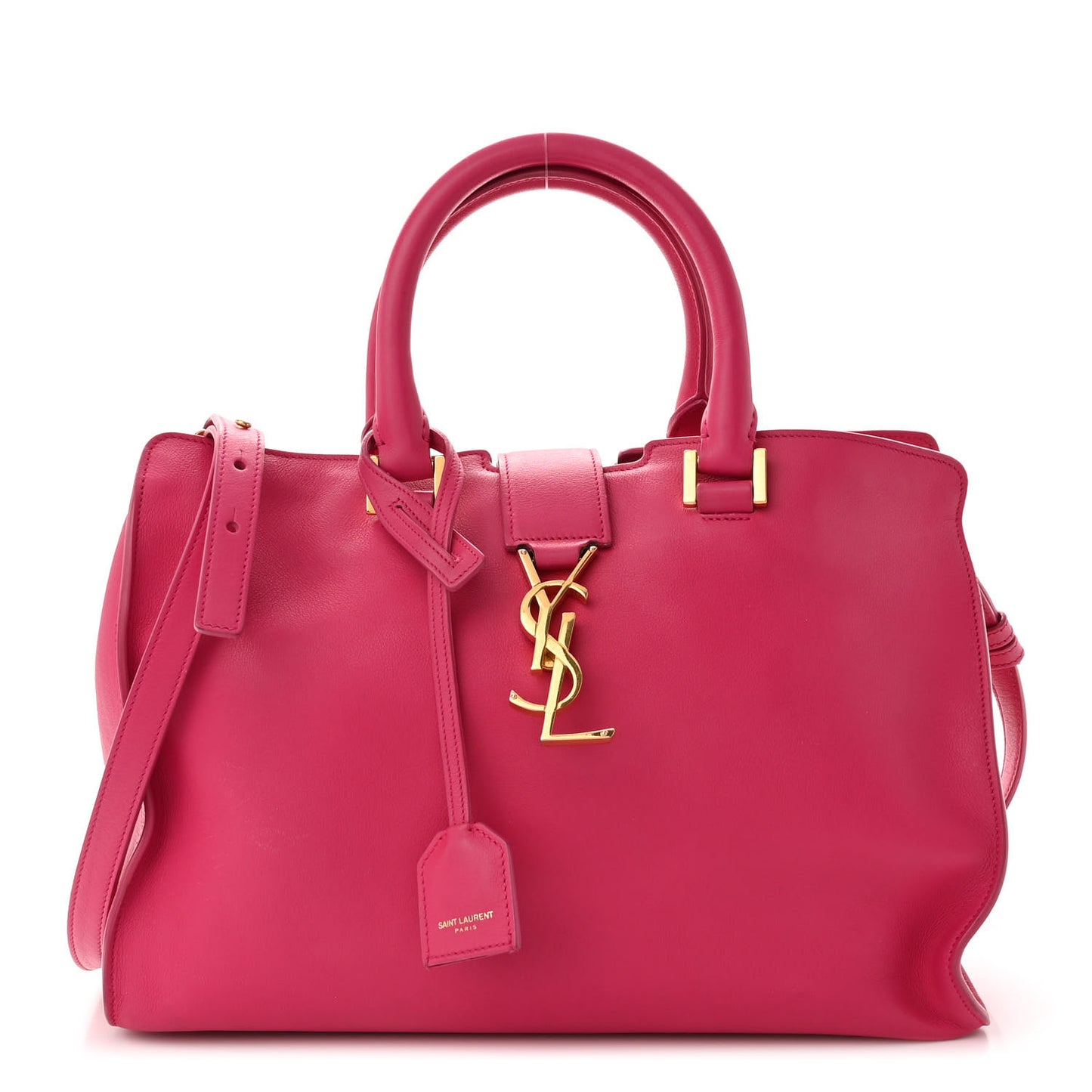 Calfskin Small Monogram Cabas Fuchsia