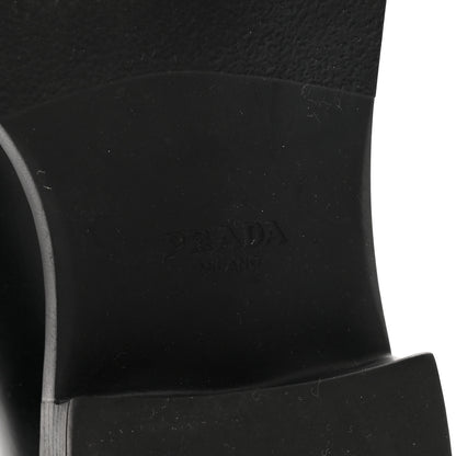 Prada Spazzolato Metal Triangle Logo 50mm Loafers 36.5 Black 7 of 9