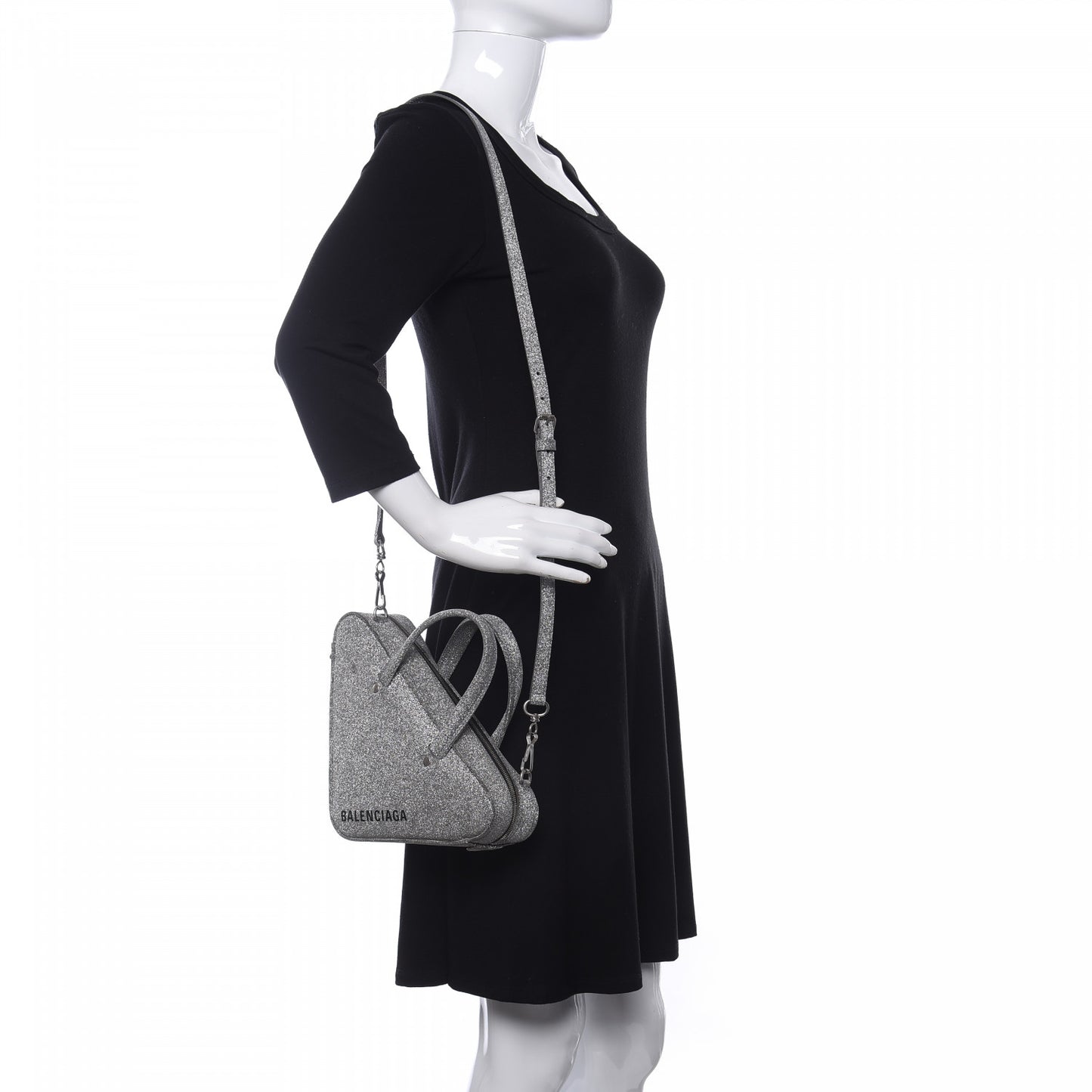 Glitter XS Triangle Chain Duffle Argent