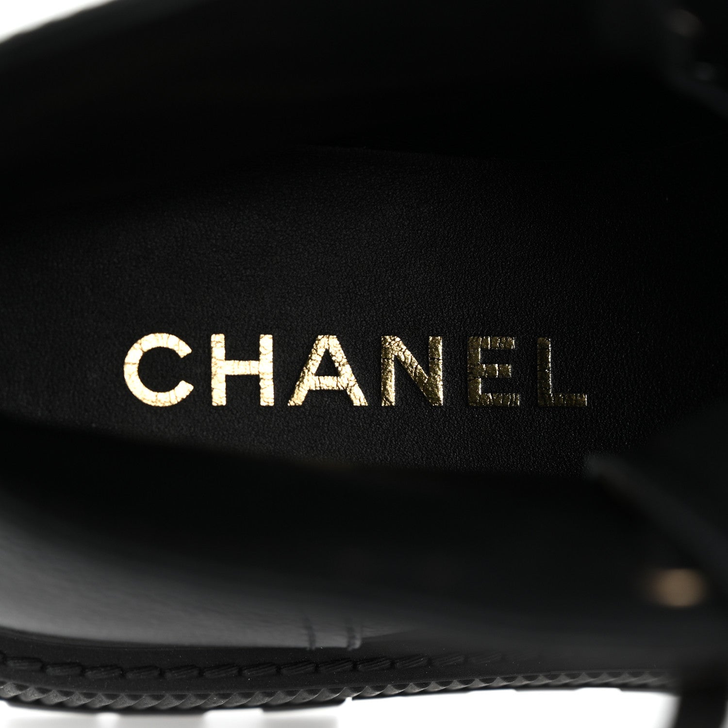 Chanel Calfskin CC Lace Up Combat Boots 39.5 Black 7 of 8