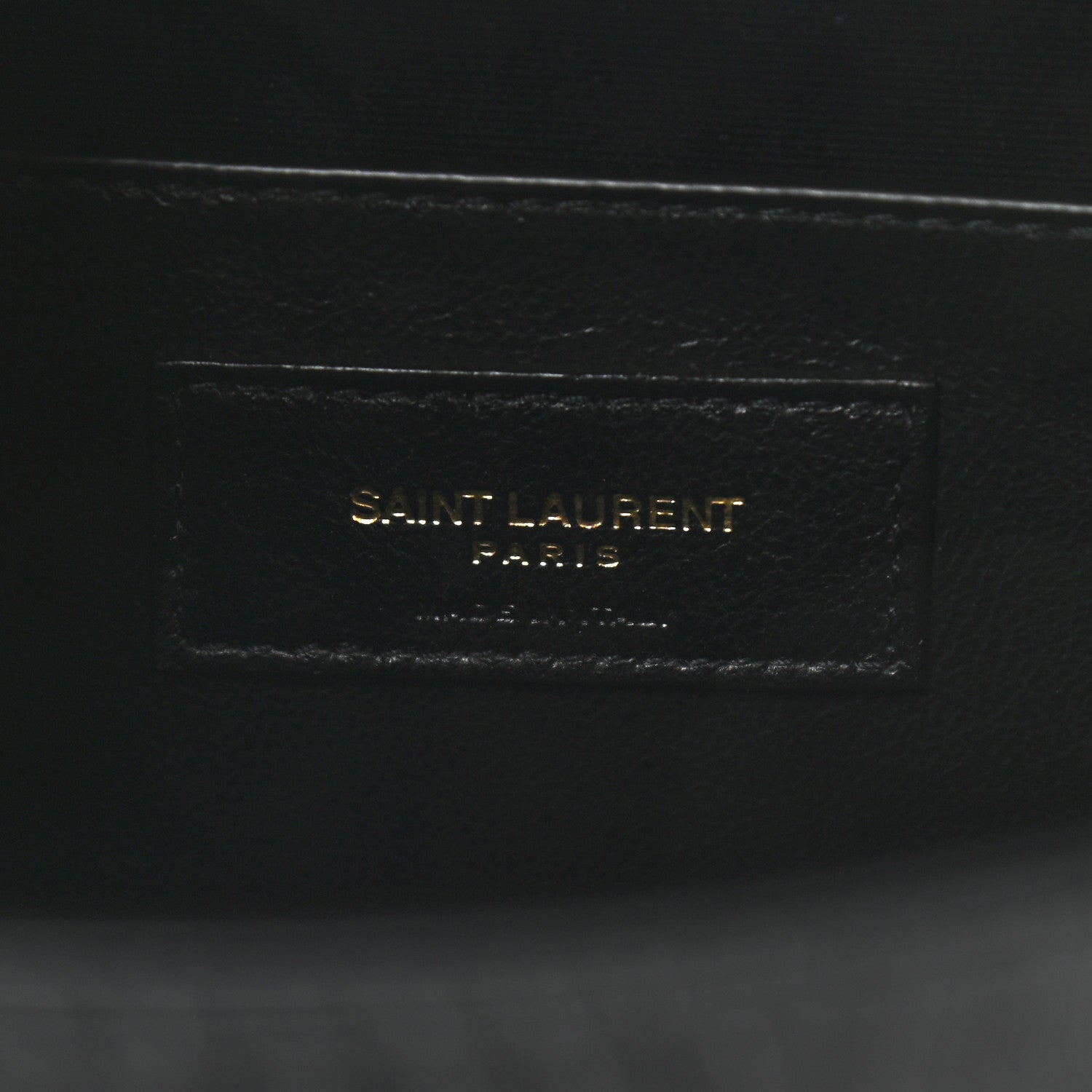 Saint Laurent Shiny Calfskin Crocodile Embossed Manhattan Baguette Black 6 of 9
