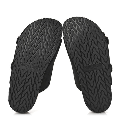 Saint Laurent Calf Hair Jimmy Cross Slides 37 Black 6 of 8
