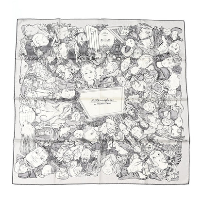 Hermes Silk Metamorphoses Par Hermes Paris Scarf 90 Gris Perle White Gris 1 of 5