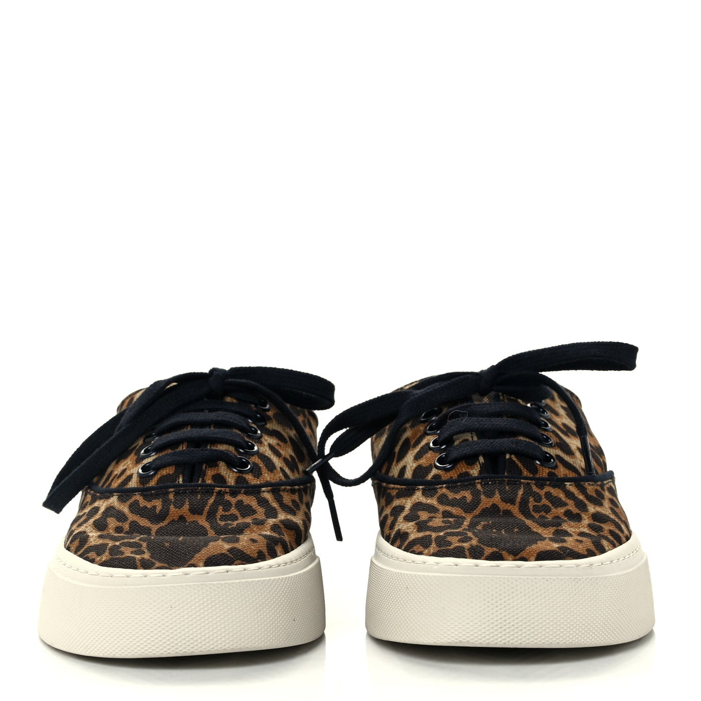 Canvas Leopard Print Venice Low Top Sneakers 39.5 Black