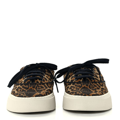Saint Laurent Canvas Leopard Print Venice Low Top Sneakers 39.5 Black 3 of 10