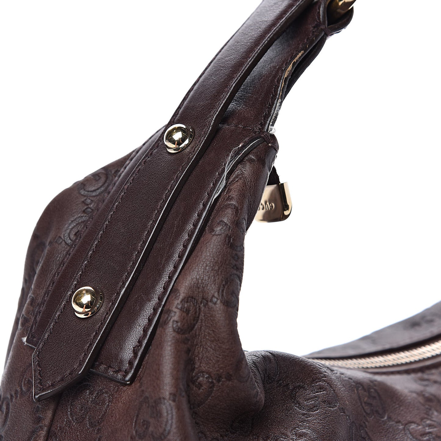 Guccissima Medium Horsebit Chain Hobo Dark Brown
