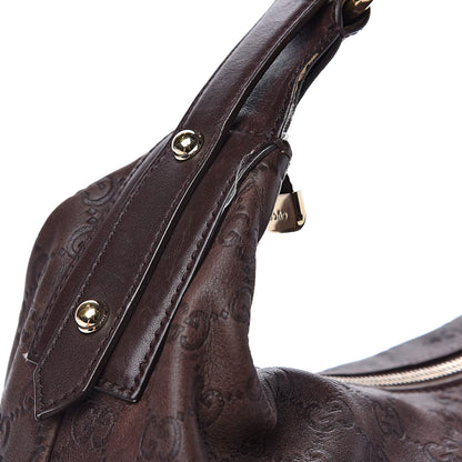 Gucci Guccissima Medium Horsebit Chain Hobo Dark Brown 11 of 15