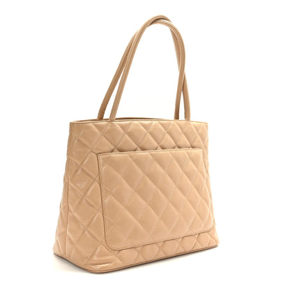 Chanel Caviar Quilted Medallion Tote Beige 3 of 9