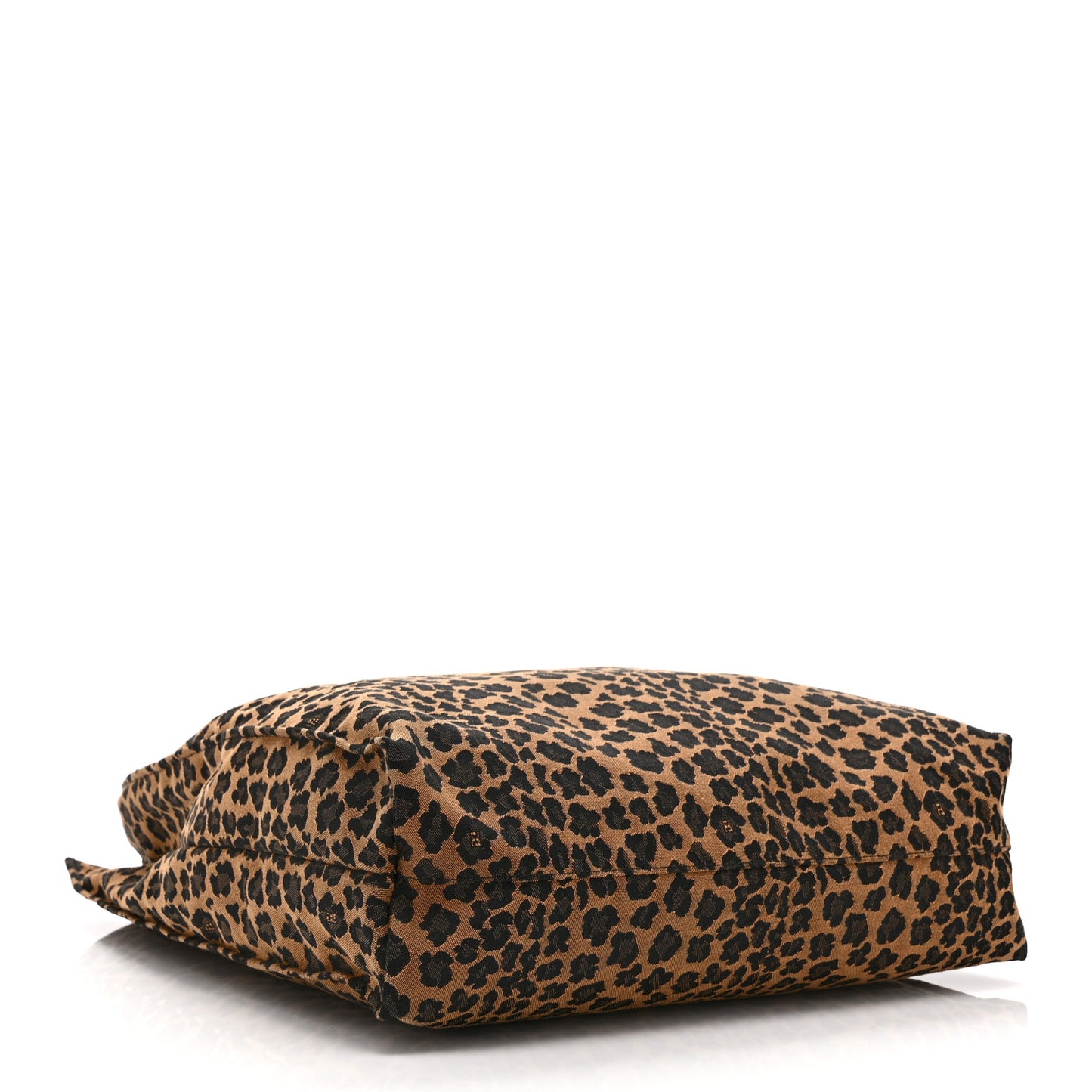Jacquard Leopard Print Shopping Tote Brown Red