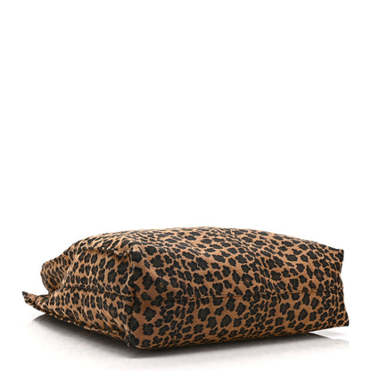 Fendi Jacquard Leopard Print Shopping Tote Brown Red 4 of 11